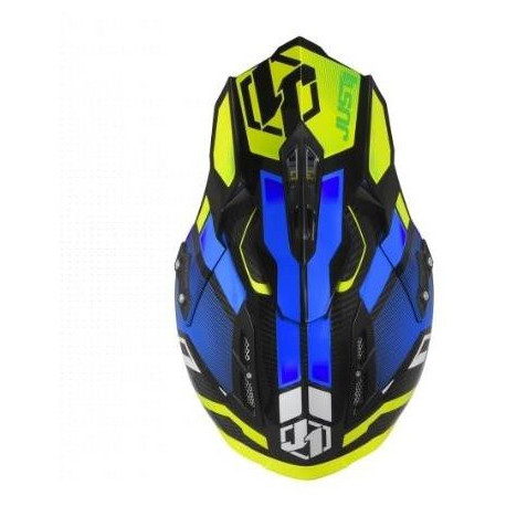 Kšilt JUST1 J12 VECTOR fluo žluto/modro/carbon
