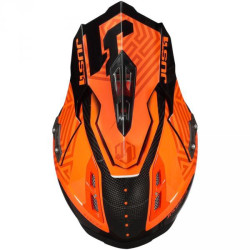 Kšilt JUST1 J12 SYNCRO carbon fluo oranžový