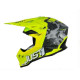 Moto přilba JUST1 J39 KINETIC matná camo červeno/limetkovo/fluo žlutá