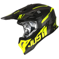 Moto přilba JUST1 J39 STARS černo/fluo žluto/titanová