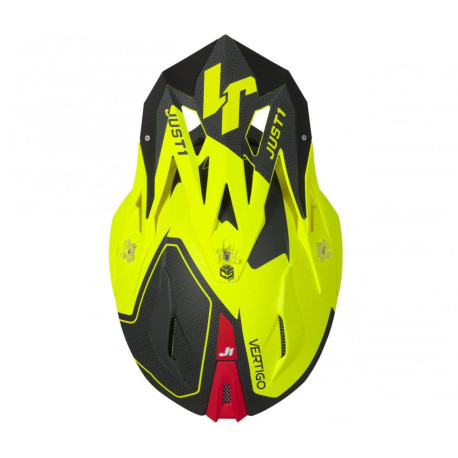 Moto přilba JUST1 J18 VERTIGO matná červeno/šedo/fluo žlutá