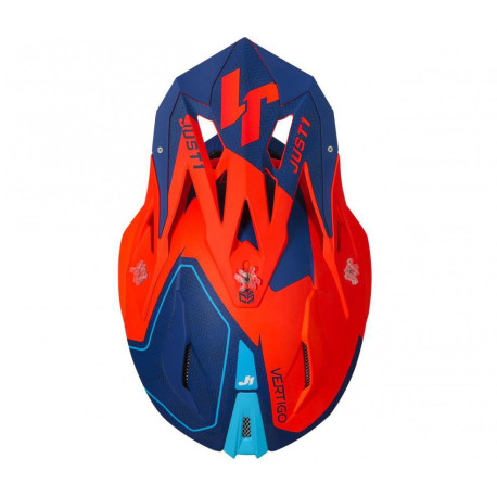 Moto přilba JUST1 J18 VERTIGO matná modro/bílo/fluo oranžová