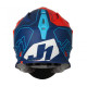Moto přilba JUST1 J18 VERTIGO matná modro/bílo/fluo oranžová