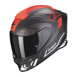 Moto přilba SCORPION EXO-R1 EVO CARBON AIR SUPRA matná černo/střbrno/bílá