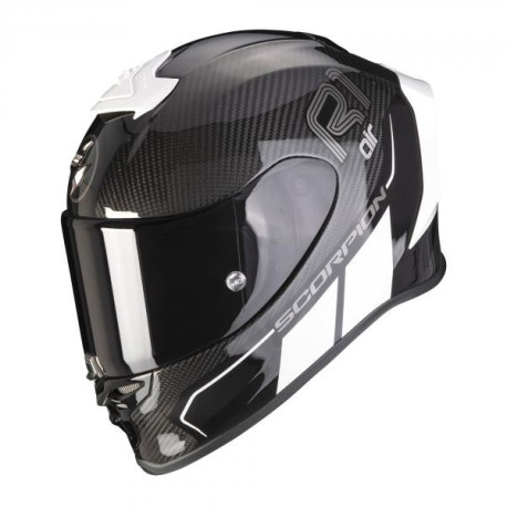 Moto přilba SCORPION EXO-R1 EVO CARBON AIR CORPUS II černo/bílá
