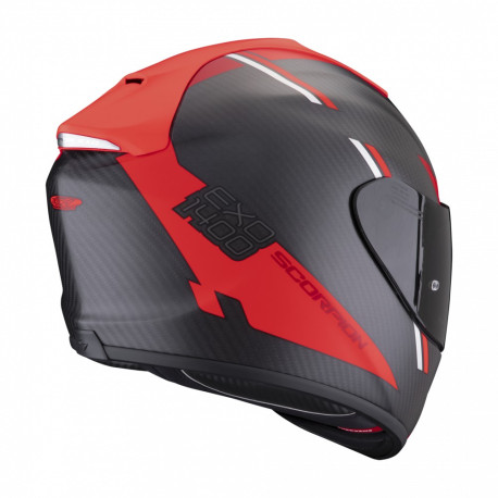 Moto přilba SCORPION EXO-1400 EVO CARBON AIR KENDAL matná černo/červená