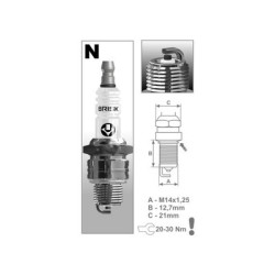 Zapaľovacia sviečka Brisk Standard Italjet Dragster D50 LC (Liquid Cooled) 98 - 04