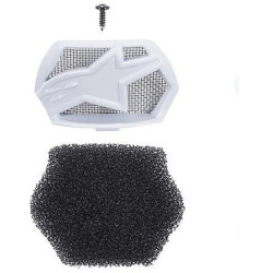 Kryt bradové ventilace pro přilby SUPERTECH S-M10 a S-M8, ALPINESTARS (bílá, vč. uhlíkového filtru, verze ECE 22.05)