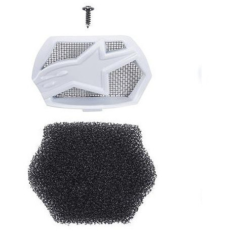 Kryt bradové ventilace pro přilby SUPERTECH S-M10 a S-M8, ALPINESTARS (bílá, vč. uhlíkového filtru)