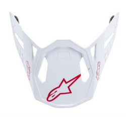 Kšilt pro přilby SUPERTECH S-M10 DYNO, ALPINESTARS (bílá/červená lesklá, verze ECE 22.05)