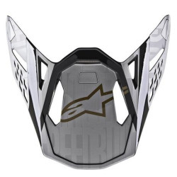Kšilt pro přilby SUPERTECH S-M10 ALLOY, ALPINESTARS (stříbrná/černá/zlatá metalická)