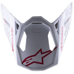 Kšilt pro přilby SUPERTECH S-M8 RADIUM 2, ALPINESTARS (červená/bílá lesklá)