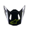 Kšilt pro přilby SUPERTECH S-M8 RADIUM 2, ALPINESTARS (tmavě modrá/žlutá fluo)