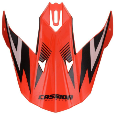 Kšilt pro přilby Cross Cup One, CASSIDA - ČR (bílá perleť/červená neon/černý)