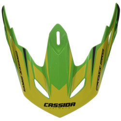 Kšilt pro přilby Cross Pro, CASSIDA - ČR (zelená/žlutá fluo/černá, seriová délka kšiltu)