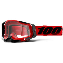 RACECRAFT 2, 100% brýle červené, čiré plexi