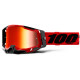 RACECRAFT 2, 100% brýle červené, zrcadlové červené plexi