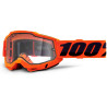 ACCURI 2, 100% Enduro Moto brýle Orange, čiré Dual plexi