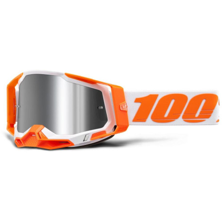 RACECRAFT 2, 100% brýle ORANGE, stříbrné plexi