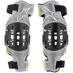 Kolenní ortézy BIONIC-7, ALPINESTARS (stříbrná/žlutá fluo, pár) 2023