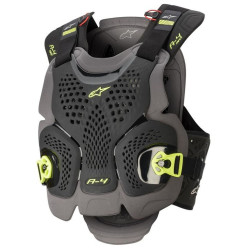 Chránič hrudi A-4 MAX, ALPINESTARS (černá/antracit/žlutá fluo) 2025