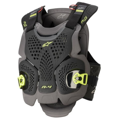 Chránič hrudi A-4 MAX, ALPINESTARS (černá/antracit/žlutá fluo) 2023
