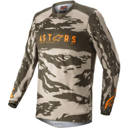 Dres RACER TACTICAL, ALPINESTARS (zelená/pískový maskáč/mandarinka)