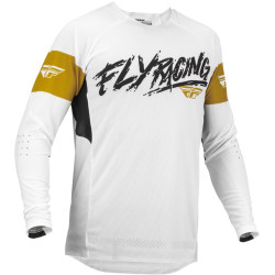 Dres EVOLUTION DST. FLY RACING - USA 2023 (bílá/zlatá/černá)