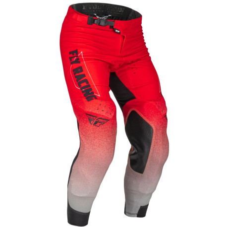 Kalhoty EVOLUTION DST. FLY RACING - USA 2023 (červená/šedá)