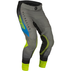 Kalhoty LITE, FLY RACING - USA 2023 (šedá/modrá/hi-vis)