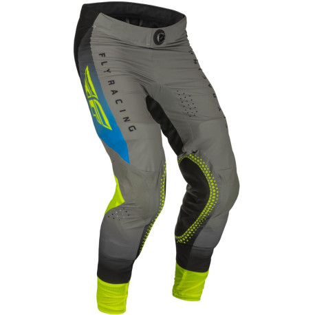 Kalhoty LITE, FLY RACING - USA 2023 (šedá/modrá/hi-vis)