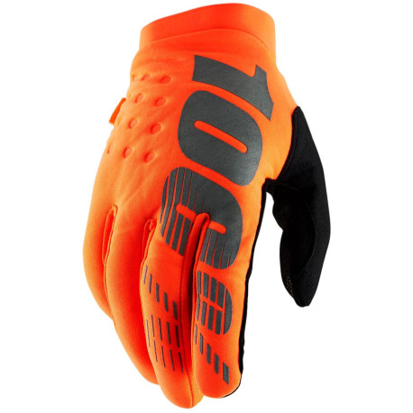 Rukavice BRISKER, 100% (fluo oranžová/černá)