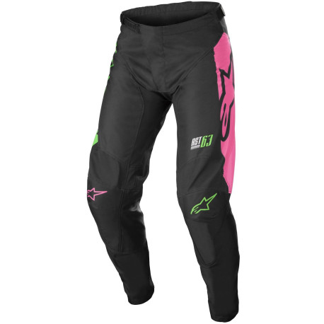 Kalhoty RACER COMPASS, ALPINESTARS, dětské (černá/zelená neon/růžová fluo) 2022