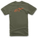 Triko AGELESS TEE, ALPINESTARS (zelená/oranžová)