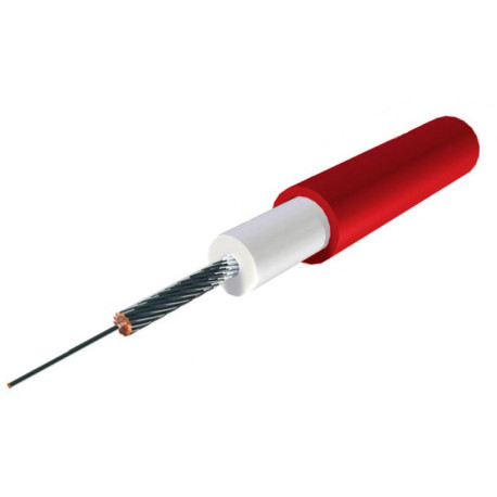 Zapalovací kabel 7 mm silikonový s měděným drátem, TESLA (1 m , červený)
