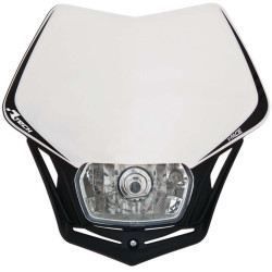 UNI přední maska včetně světla V-Face, RTECH (bílo-černá)