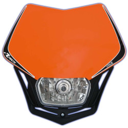 UNI přední maska včetně světla V-Face, RTECH (oranžovo-černá)