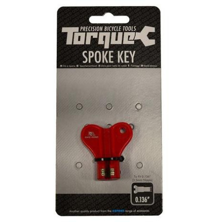 Klíč na předepnutí drátů kol TORQUE, OXFORD (červený, pro dotáhování niplů 3,5 mm/0,136")