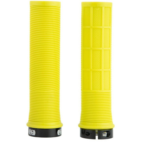 Gripy DRIVER MTB LOCK-ON se šroubovacími objímkami, OXFORD (žlutá fluo, délka 130 mm, 1 pár)
