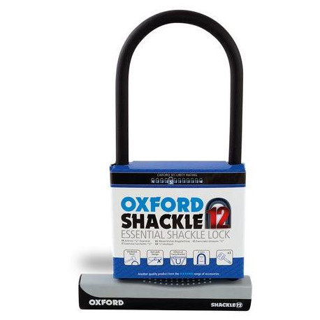 Zámek U profil SHACKLE12, OXFORD (černý/šedý, 310x190 mm, průměr čepu 12 mm)