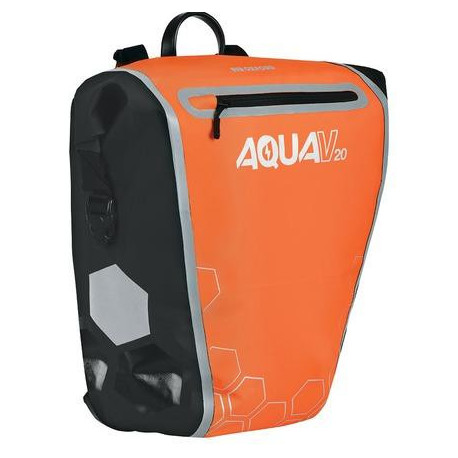 Boční brašna AQUA V20 QR, OXFORD (oranžová/černá, s rychloupínacím systémem, objem 20l, 1ks)