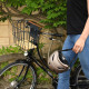 Slitinový košík na řídítka TEMPLETON QR, OXFORD (s rychloupínacím systémem, dřevěný dekor, černý)