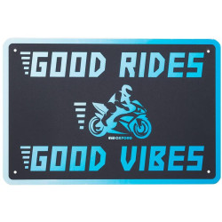 Plechová cedule GOOD VIBES, OXFORD (modrá/černá, rozměr 30 x 20 cm)