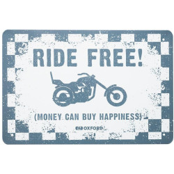 Plechová cedule RIDE FREE, OXFORD (bílá/černá, rozměr 30 x 20 cm)