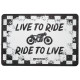 Plechová cedule RIDE, OXFORD (bílá/černá, rozměr 30 x 20 cm)
