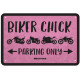 Plechová cedule BIKER CHICK, OXFORD (černá/růžová, rozměr 30 x 20 cm)