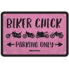 Plechová cedule BIKER CHICK, OXFORD (černá/růžová, rozměr 30 x 20 cm)