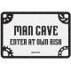 Plechová cedule MAN CAVE, OXFORD (černá/bílá, rozměr 30 x 20 cm)