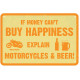 Plechová cedule BUY HAPPINESS, OXFORD (žlutá/oranžová, rozměr 30 x 20 cm)