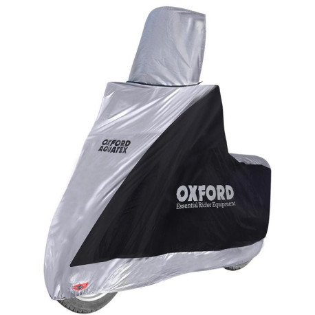 Plachta na motorku Aquatex Highscreen Scooter provedení pro vysoké plexi, OXFORD (černá/stříbrná, uni velikost)